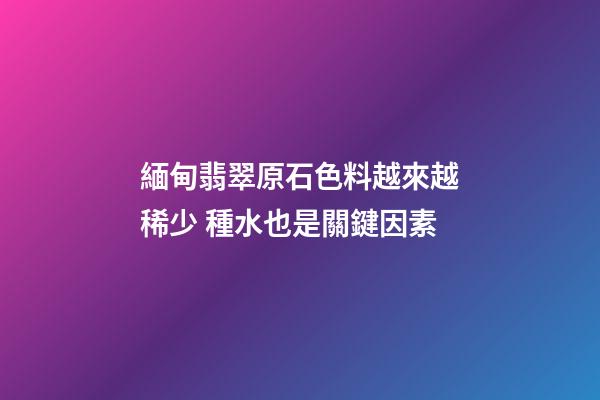 緬甸翡翠原石色料越來越稀少 種水也是關鍵因素